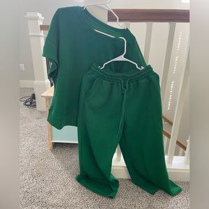 Green textured matching set. Size medium. From boutique. New without tags.